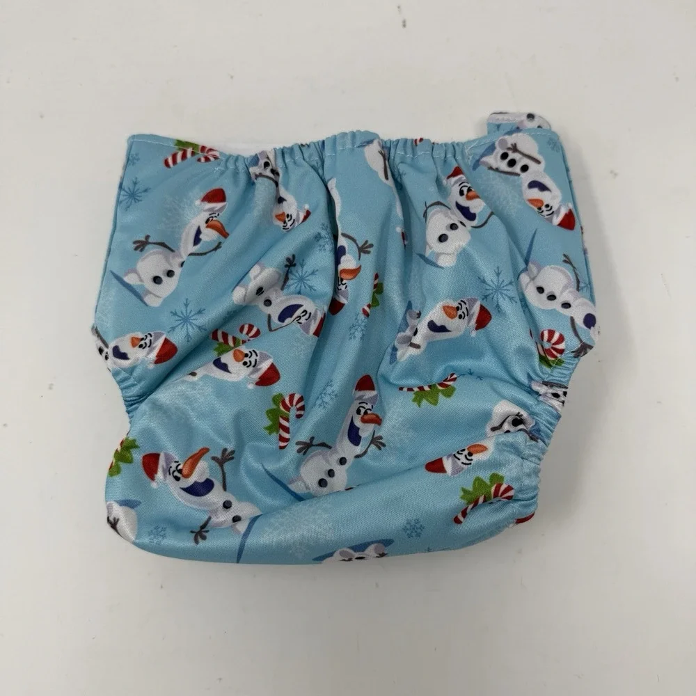 Olaf w Santa Hat Frozen Pocket Diaper Cloth Diapers One Size Adjustable Washable